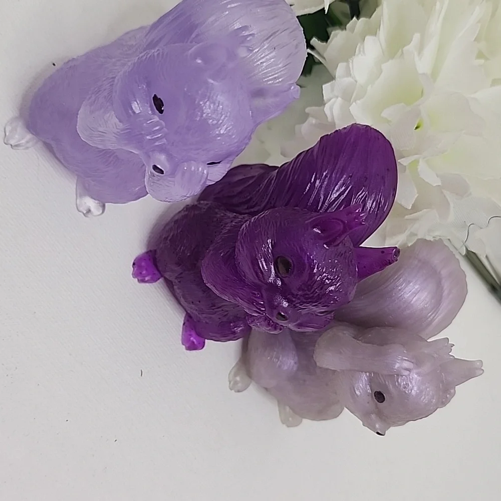 Purple and Gray Squirrel Figurines - Picture 2 of 5